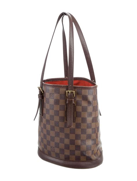 louis vuitton damier ebene marais bucket bag|louis vuitton damier soho backpack.